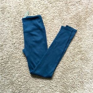 Ribbed Teal Yoga leggings